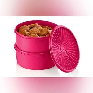 NWT Limited Edition Pink TUPPERWARE Heritage Set Cookie Canister Set Limited